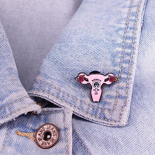 Image of GuDeKe Woemen Pin Feminist Uterus Balls Courage Brooch Cute Funny Pins Gifts Brooches
