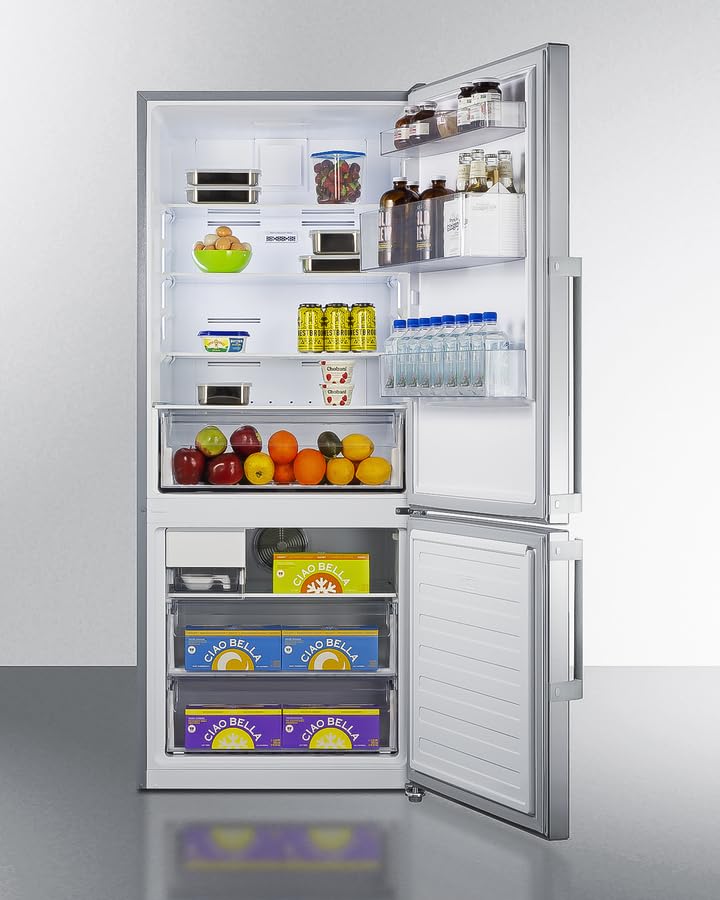 Summit FFBF284SSIM 28" Wide Bottom Freezer Refrigerator, Icemaker, 13.8 cu.ft, Stainless Steel Door, LED Lighting, Energy Star Certified, Perfect for Apartments and Small Kitchen on Fridge.com