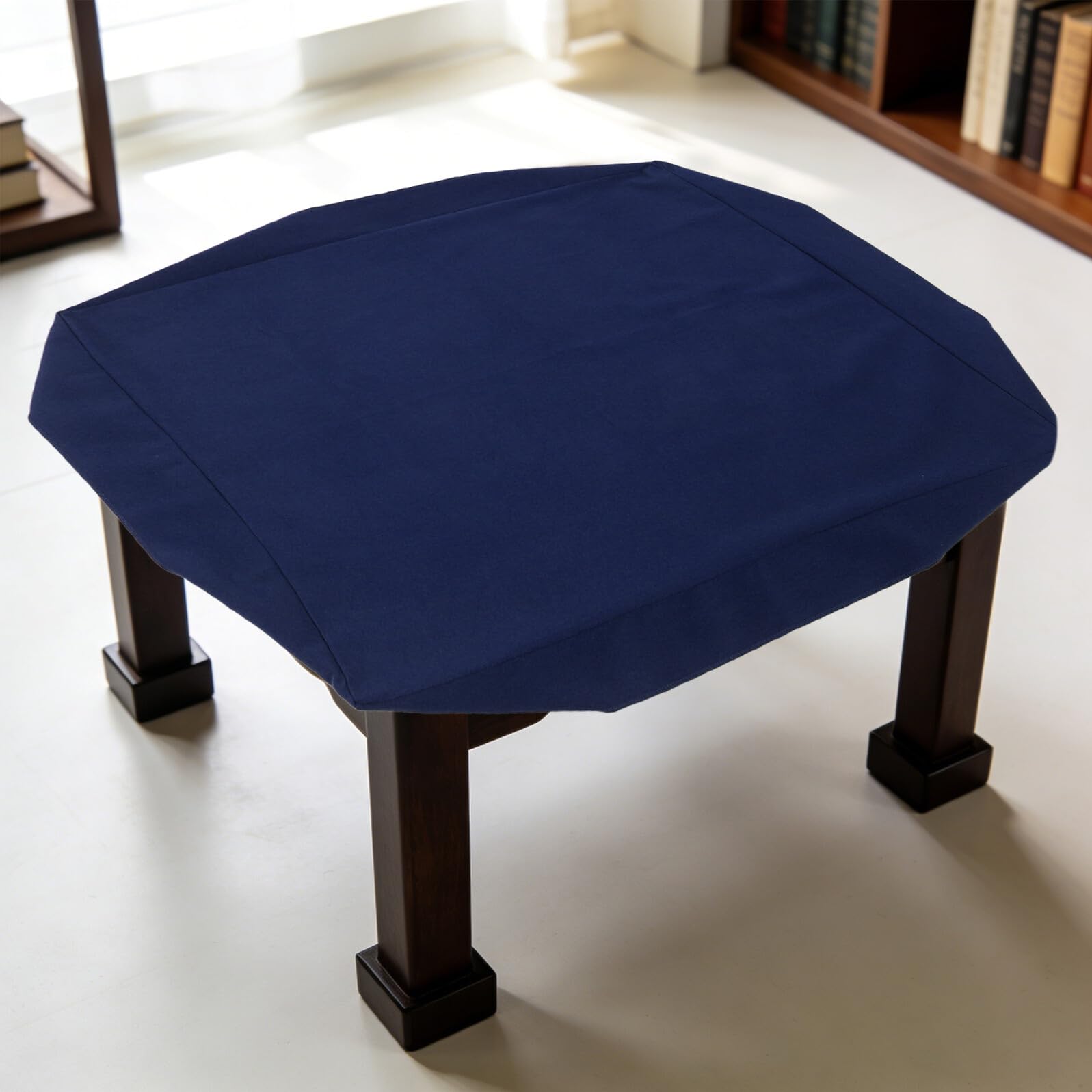 Veemoon Tapete Plegable para Juegos de Mesa 86x86 Cm Azul Oscuro, Antideslizante y Portátil para Mahjong, Póker, Dominó y Juegos de Cartas, Adecuado para Reuniones y Uso Doméstico