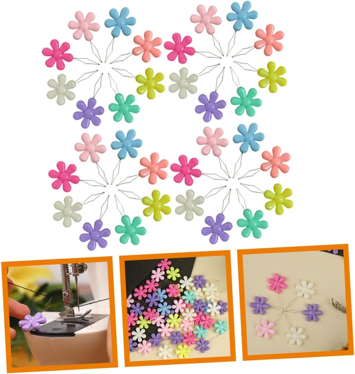 Gadpiparty 50pcs Flower Needle Threaders for Embroidery Easy Plastic Threaders for Hand Sewing Embroidery Floss Needle Flower Shape Tool