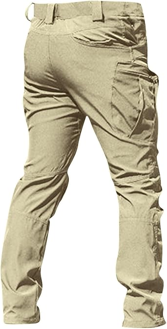 Womens Tactical Pants Resistant Relaxed Fit Hiking Work Pant Multi Pockets Ripstop Flex Baggy Sloid Camo Cargo Tactical Pants Khaki 3X-Large