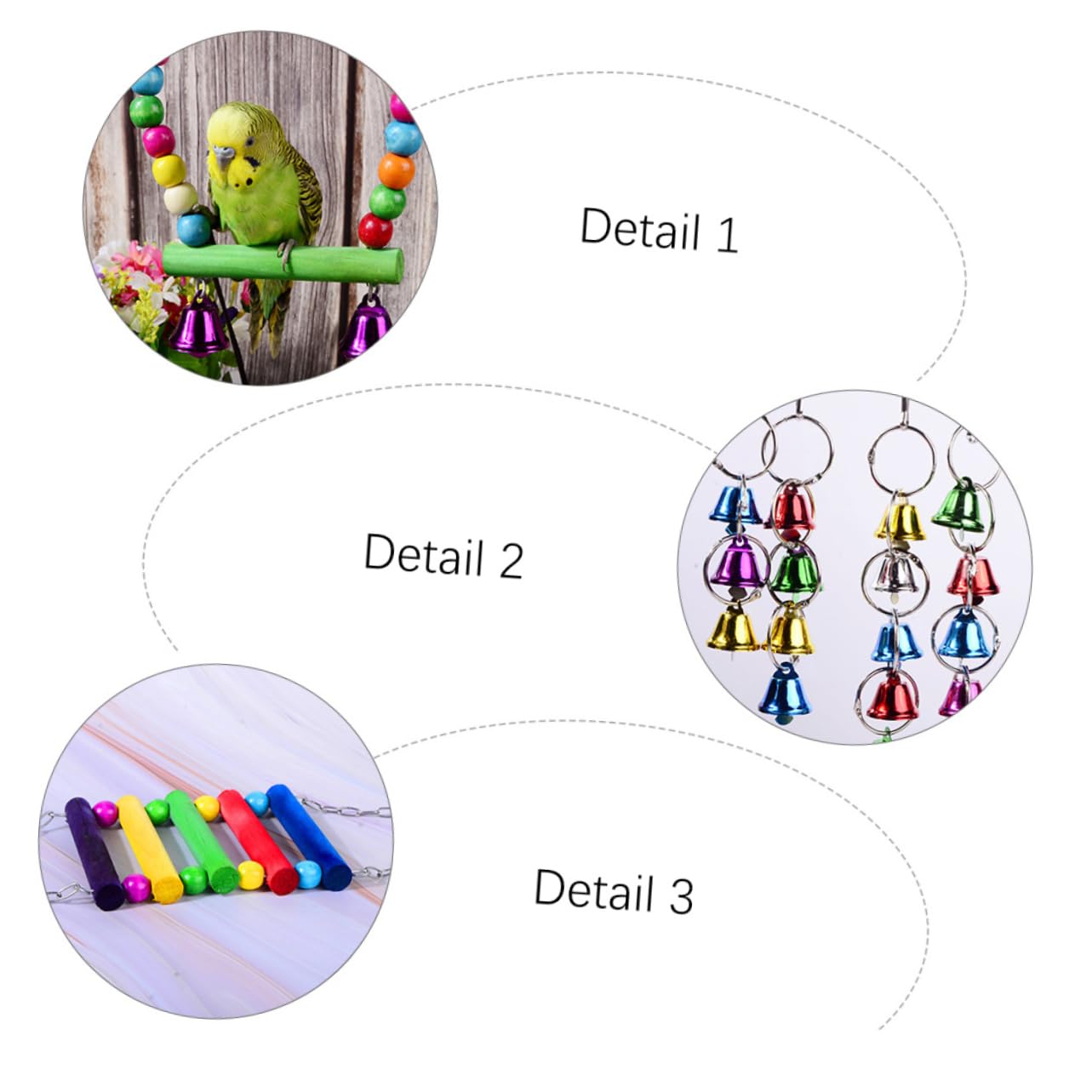 Lot De 5 Jouets À Mâcher pour Oiseaux Jouets À Mordre pour Perroquets