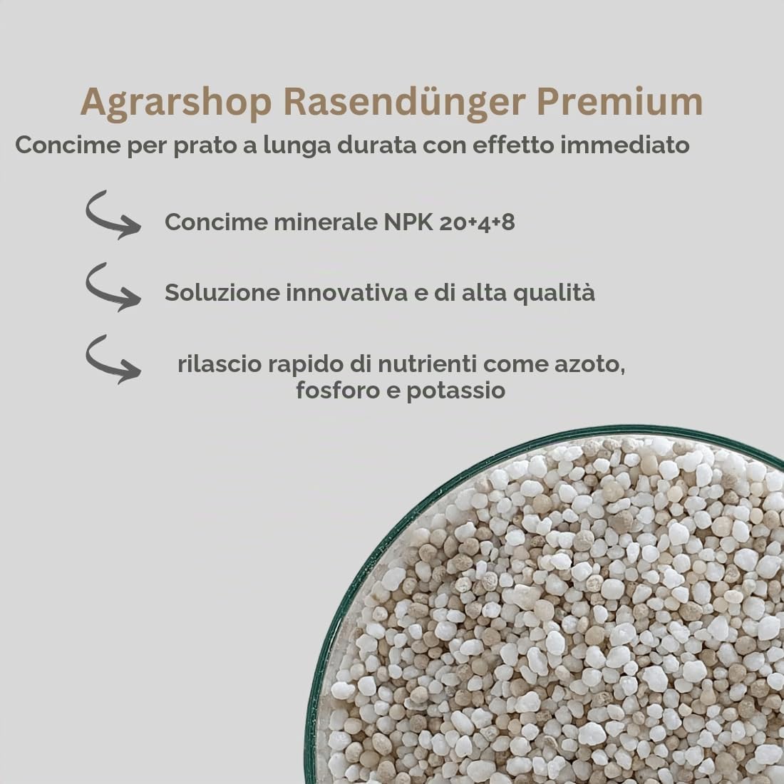 Fertilizzante per Prato Premium 25 kg Effetto a lungo Termine Concime Prato 3 Mesi Universale