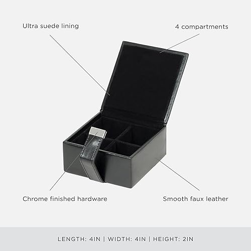 Miniatura 4 de WOLF Heritage - Caja para gemelos, piel sintética, forro ultra gamuza, cierre magnético