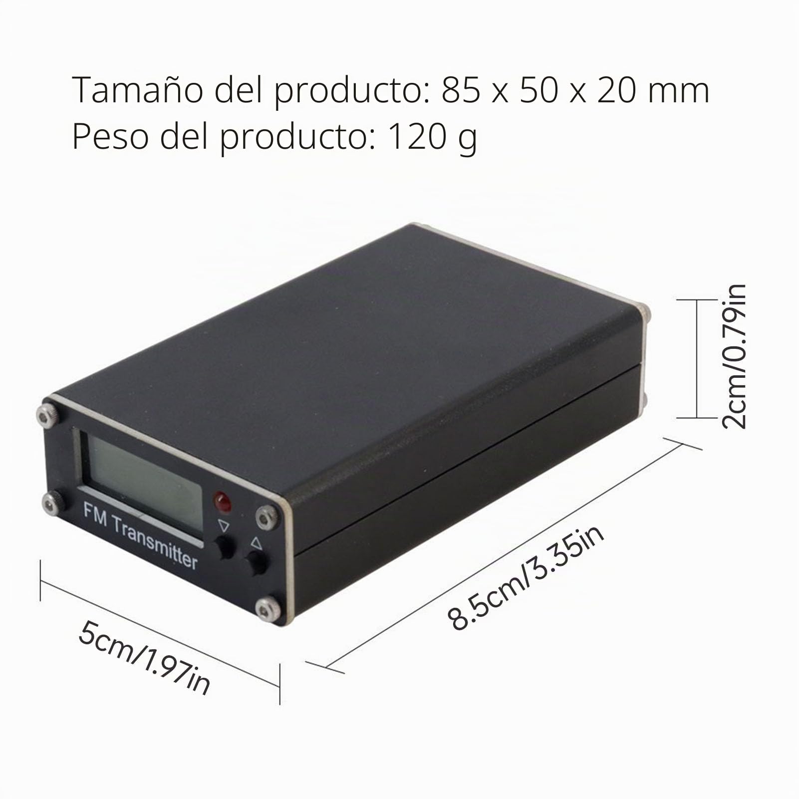 Jectse Módulo Transmisor FM Digital, Transmisor Estéreo FM 2000M 500mW, Conector de 3,5 Mm, Puerto USB C, para Estación de Radio Pequeña, Teléfono, PC, MP3 (Black)