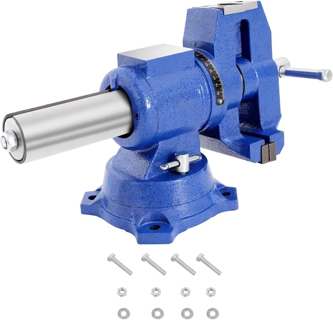 Étau d'établi de 10,2 cm – Étau en fonte robuste avec base pivotante à 360° pour le travail du bois, le travail des métaux, le perçage et le fraisage, pince à mâchoire rotative