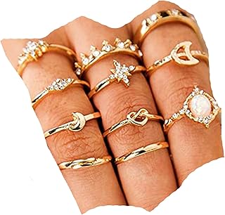 BERYUAN Rings Rings for Women Rings for Teen Girls Gold Rings Womens Rings Cute Rings Stackable Rings Set（13Pcs)