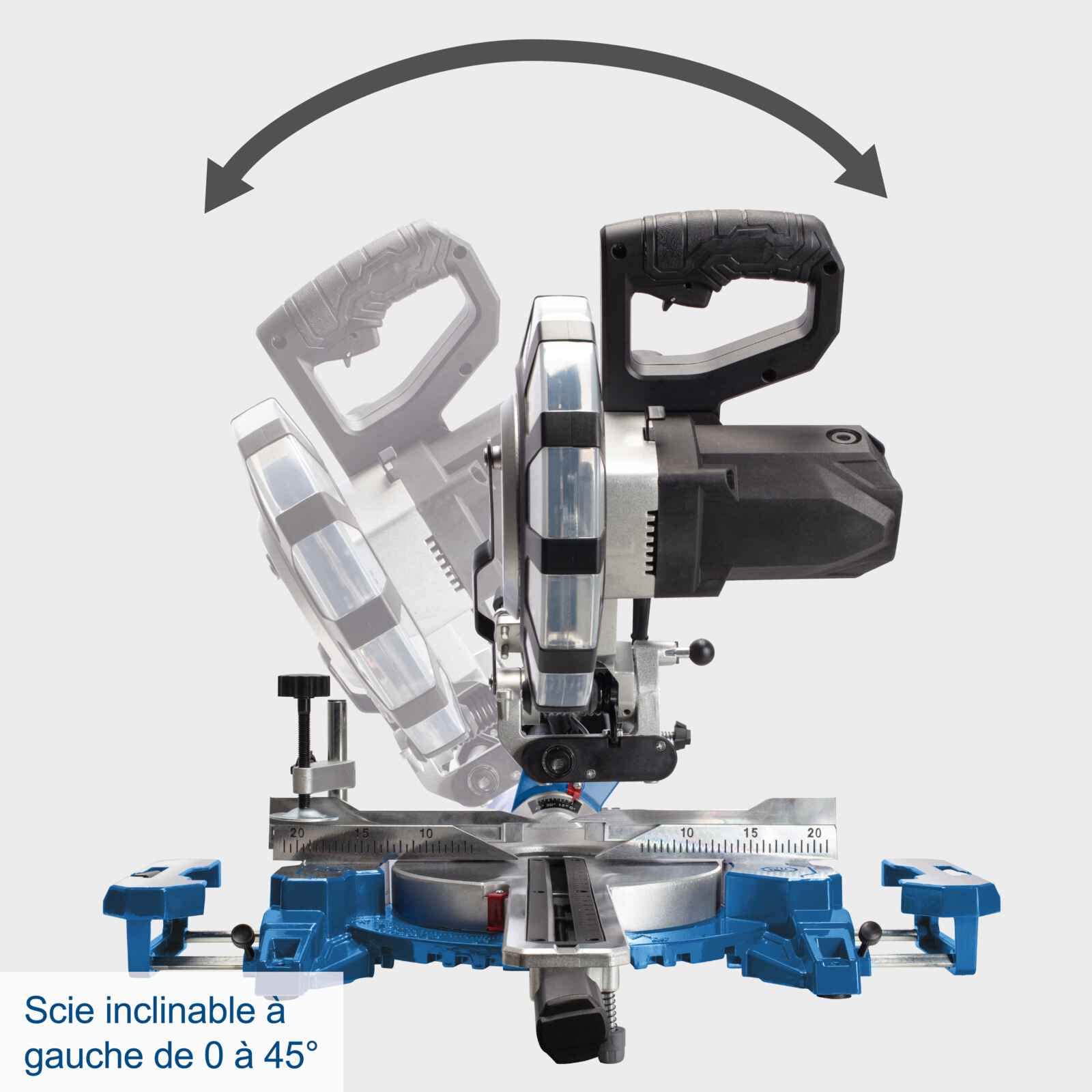 Scie à onglet radiale Scheppach HM216SPX 2000W Lame Ø 210mm 65cm hauteur de coupe