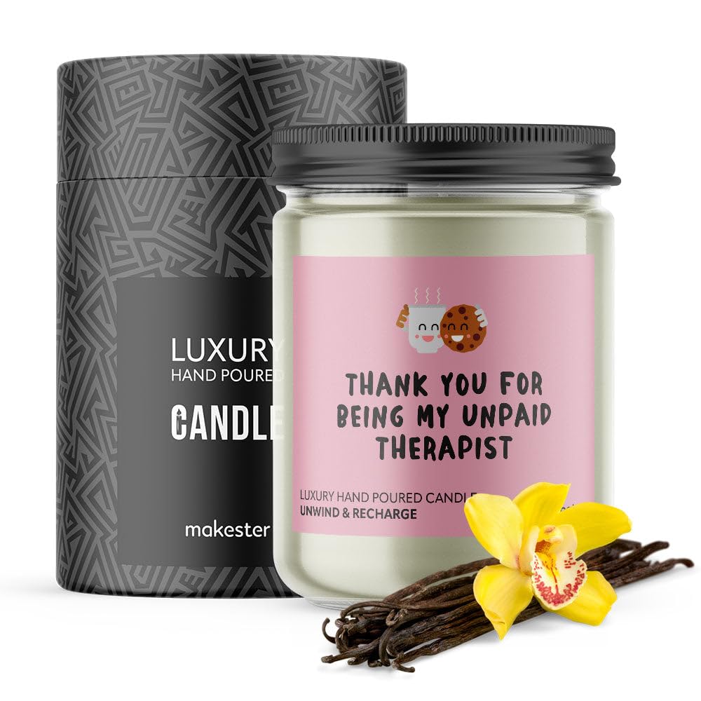 Bestie Gifts - Luxury Soy Wax Candle - Vanilla, Jasmine, Sugared Almond - Makester, White