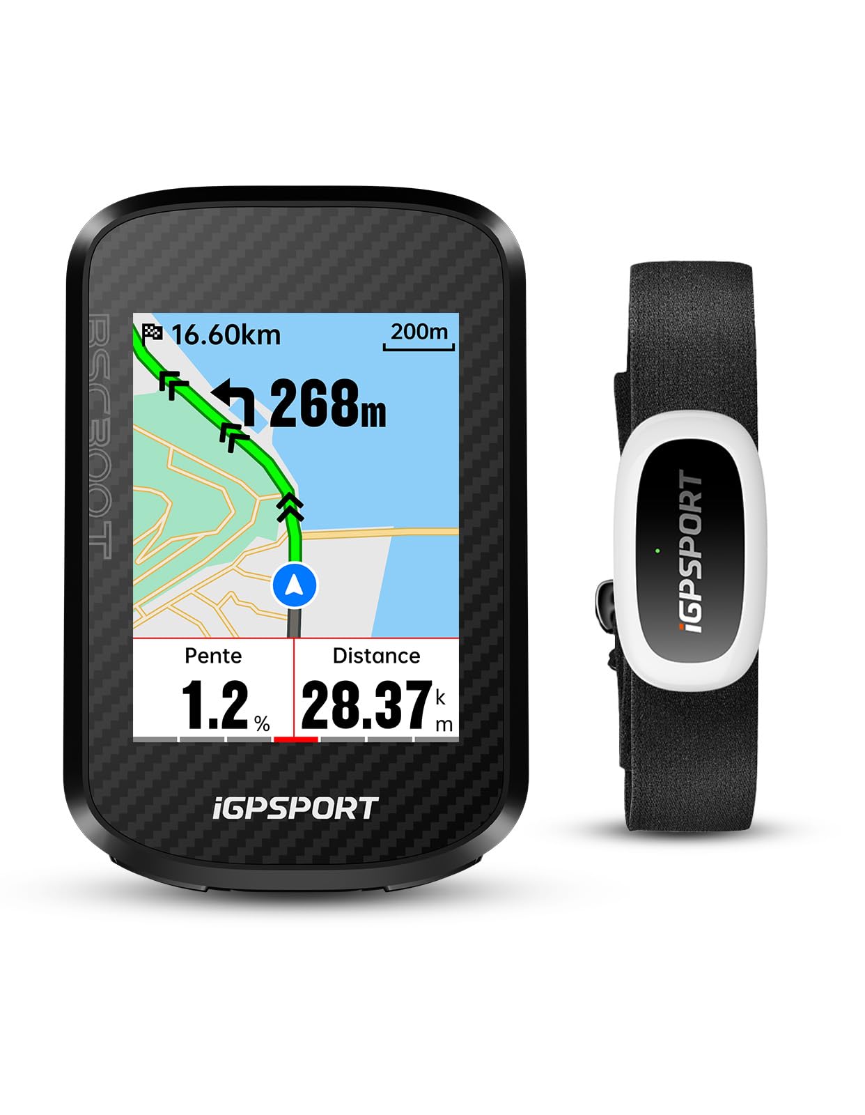 iGPSPORT BSC300T Compteur Velo sans Fil et HR50 Cardiofrequencemetre Ceinture Cardio