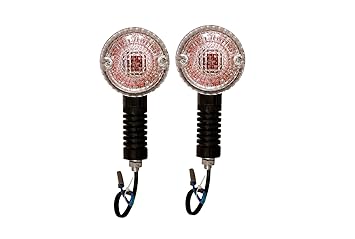 VTRUST Side & Rear Indicator Lights Compatible for Bajaj Avenger 150 & Avenger 200 | Yellow Amber Turn Signal Blinker Lamps | Durable Motorcycle Indicators | Easy Fit Replacement | Pack of 2