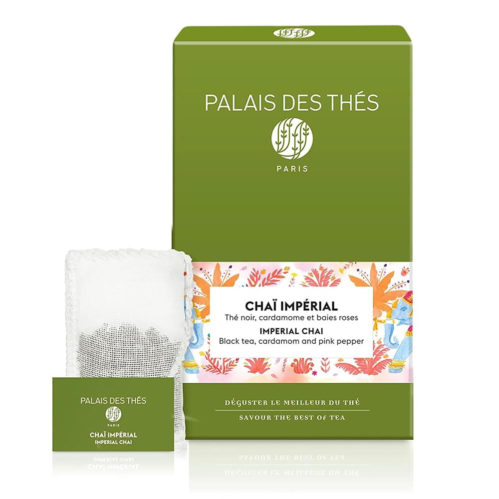 Palais des Thés - Imperial Chai - Black Tea, Cardamom & Pink Pepper - Premium Tea Bags, Serves 20 Cups