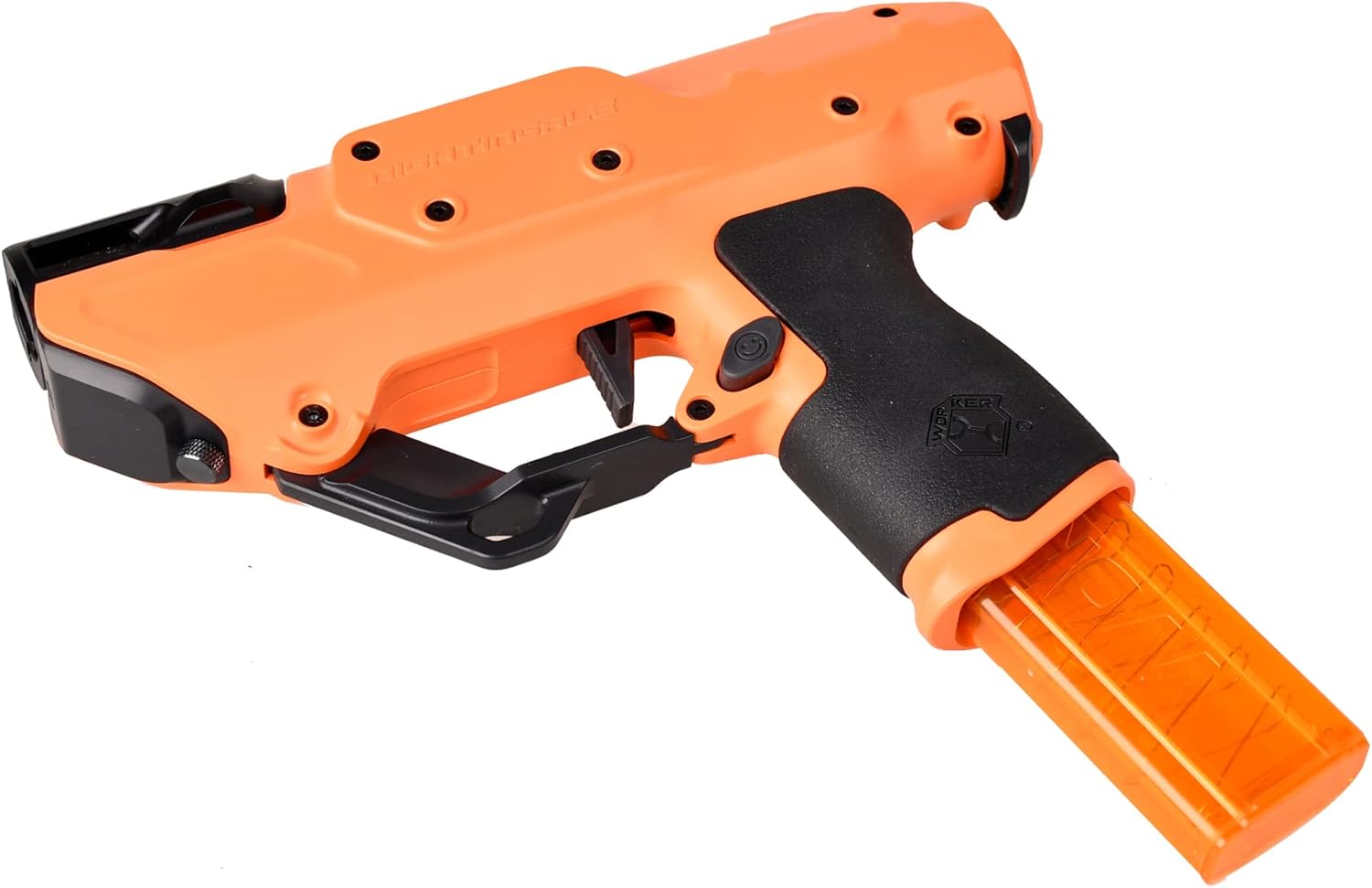WORKER 15 Round Mini Slanted Talon Mag Quick Reload Clid Compatible Nightingale Blaster Only (Not Compatible with 18 Slanted Talon Mag) Orange Transparent