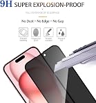 3 Pack Protection de l'écran de confidentialité pour iPhone 15 [Verre trempé anti-spy], Ultra HD, Anti-rayure, sans bulles, installation facile 9H Verre de protection pour iPhone 15