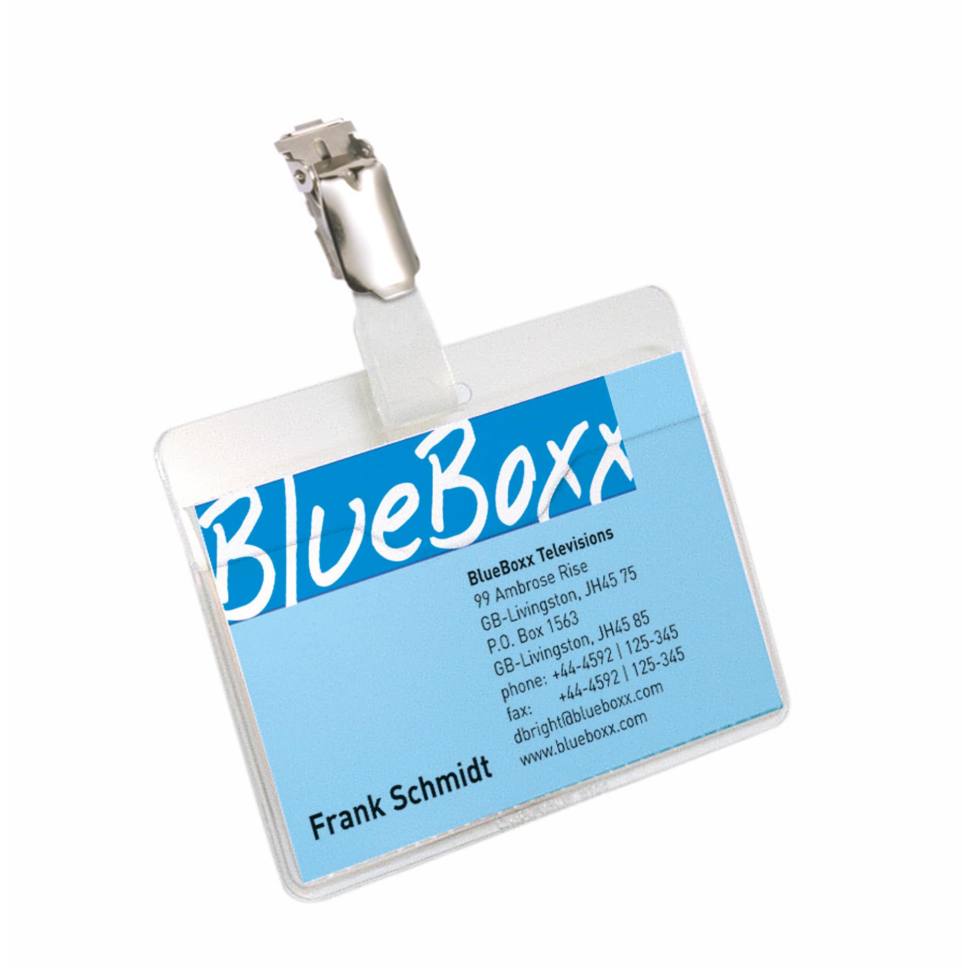 Durable Namensschild mit Clip, 60 x 90 mm – Packung 25 transparente Namensschilder (Artikel 810619)