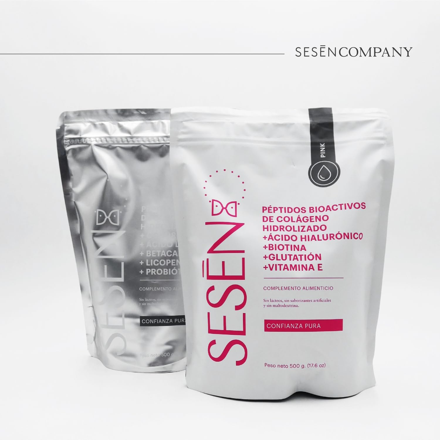 Sesen Péptidos de Colágeno Hidrolizado en Polvo 500g, Colágeno Tipo 1, 2 y 3 Bioactivo para Articulaciones, Pelo y Piel, Collagen Peptides Powder, Doble Hidrólisis para Mejor Absorción