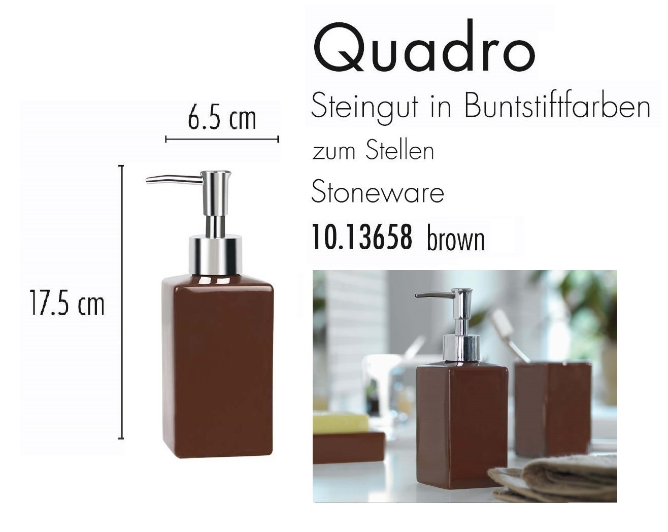 Spirella Quadro Brown salle de bain Assortiment 4 pièces Marron de Salle de Bain