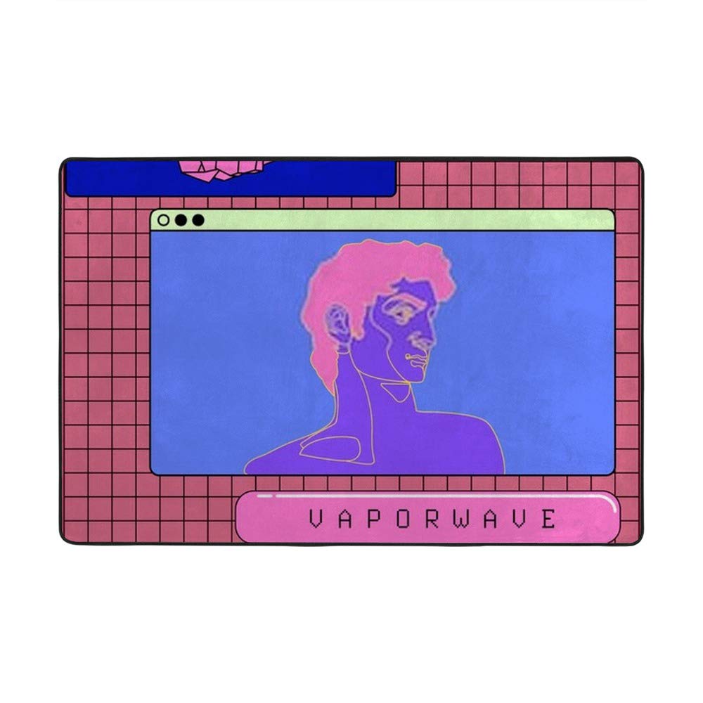 Tapis rose grand format pour masquer un sol abîmé et décorer une pièce geek