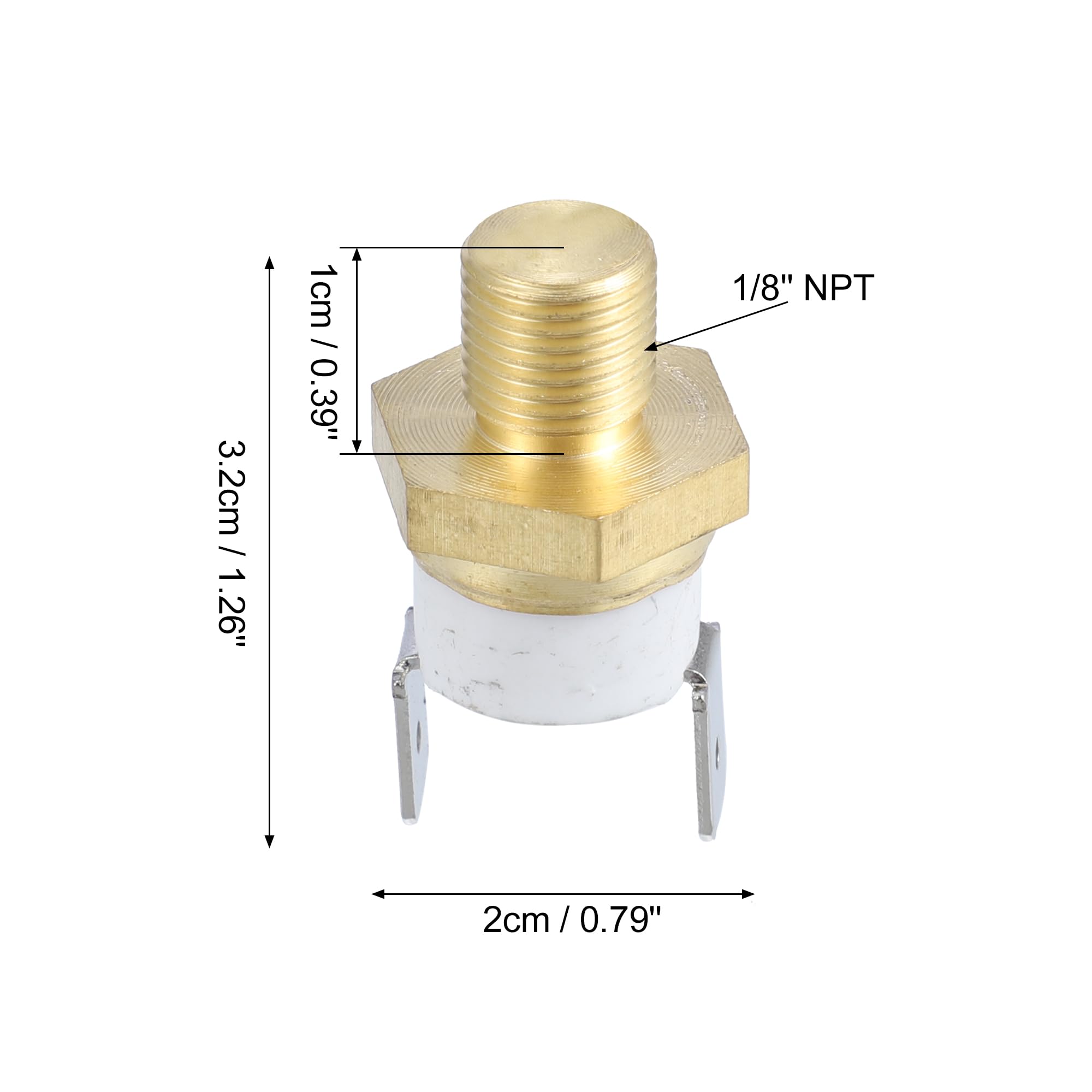 Interruptor De Sensor De Temperatura Para Ventilador Eléctrico, Rosca NPT De 1/8 Pulgadas, Activa A 175-190°F Y Apaga A 155°F