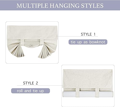 Miniatura 4 de RYB HOME Cortinas de puerta 100% opacas para puerta de patio, ventana grande de vidrio, mezcla texturizada de lino, aislante, privacidad, persianas