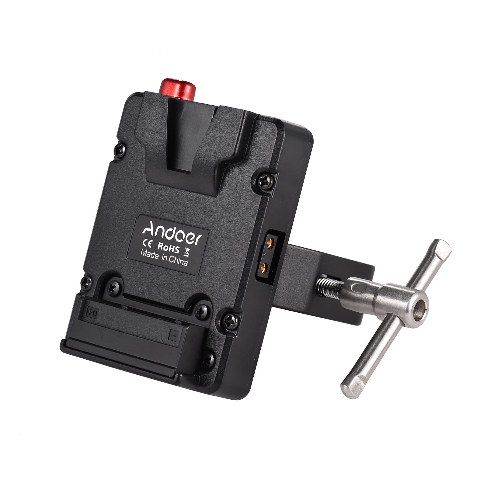 Andoer Mini Nano V-Lock Mount Batterie Adaptateur d'alimentation Plaque avec Pince Pince pour Mini V-Mount Batterie