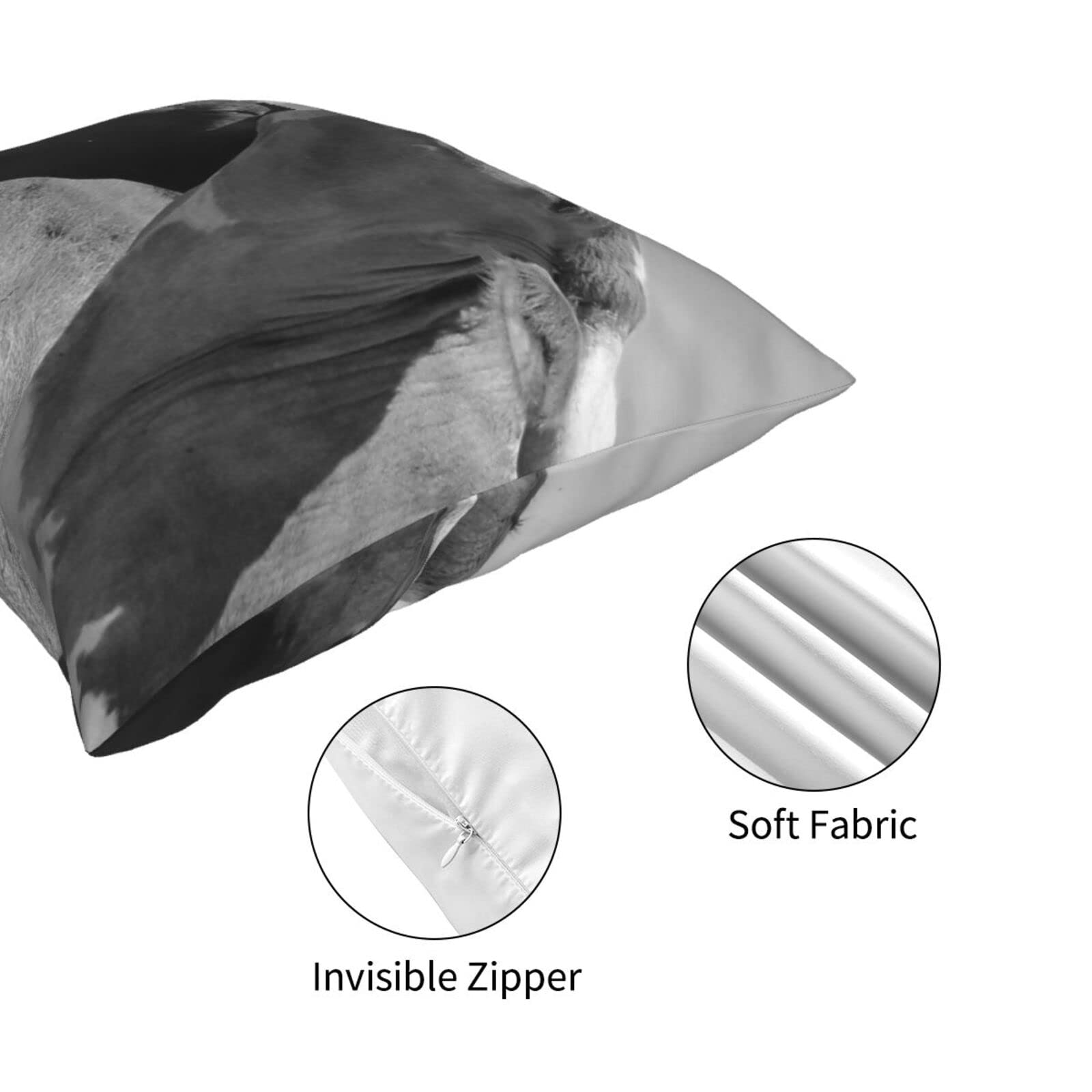 Federa Cuscino Quadrata Con Stampa Mucca – Cuscino Decorativo In Peluche Per Divano E Letto, 45x45 Cm (Nero/Giallo)