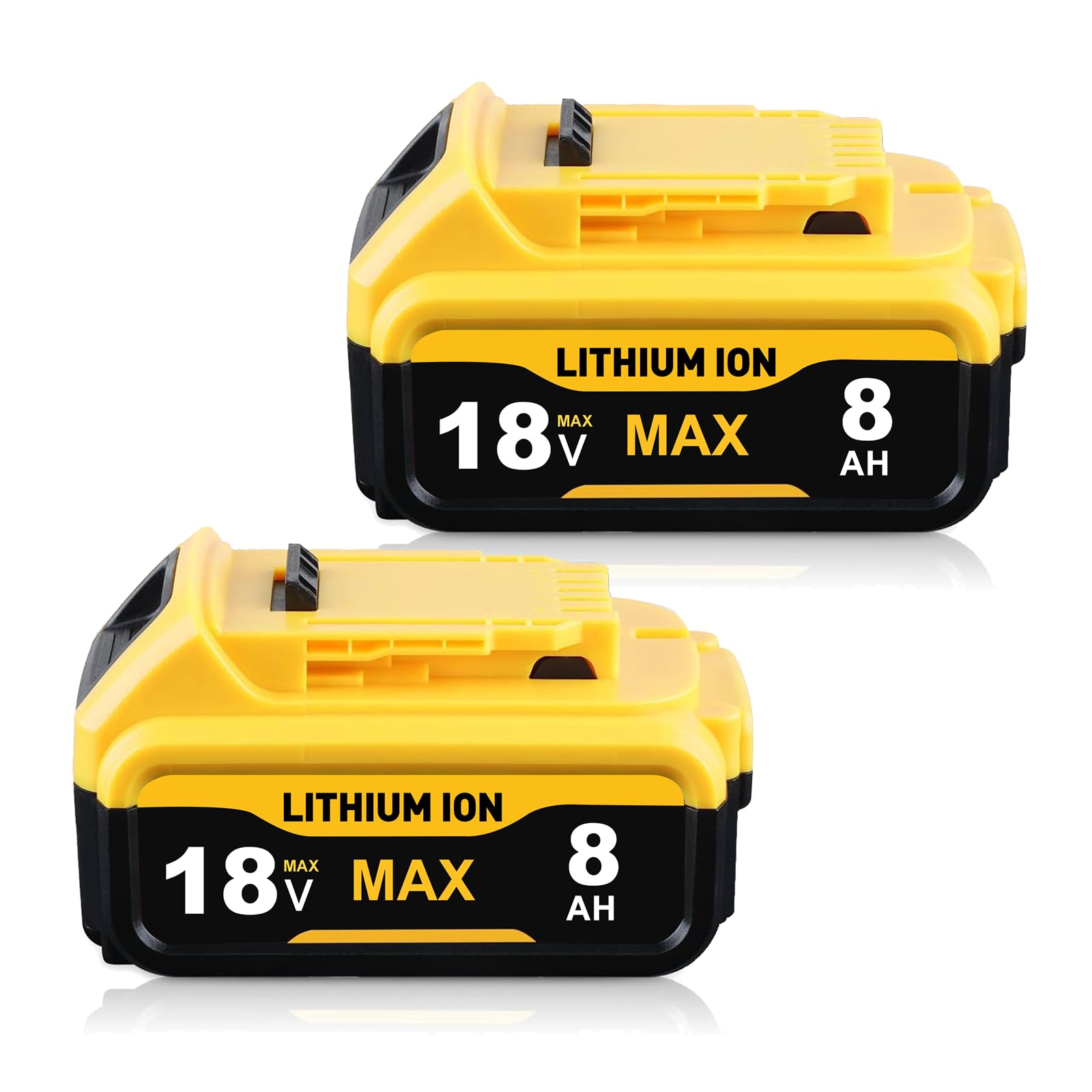 2 Pack 8000mAh Replacement for Dewalt Battery Compatible with Dewalt 18V Battery DCB184 DCB182 DCB181 DCB180 DCB200 DCB201 DCB203 Power Tools (2 PACK-8.0Ah)