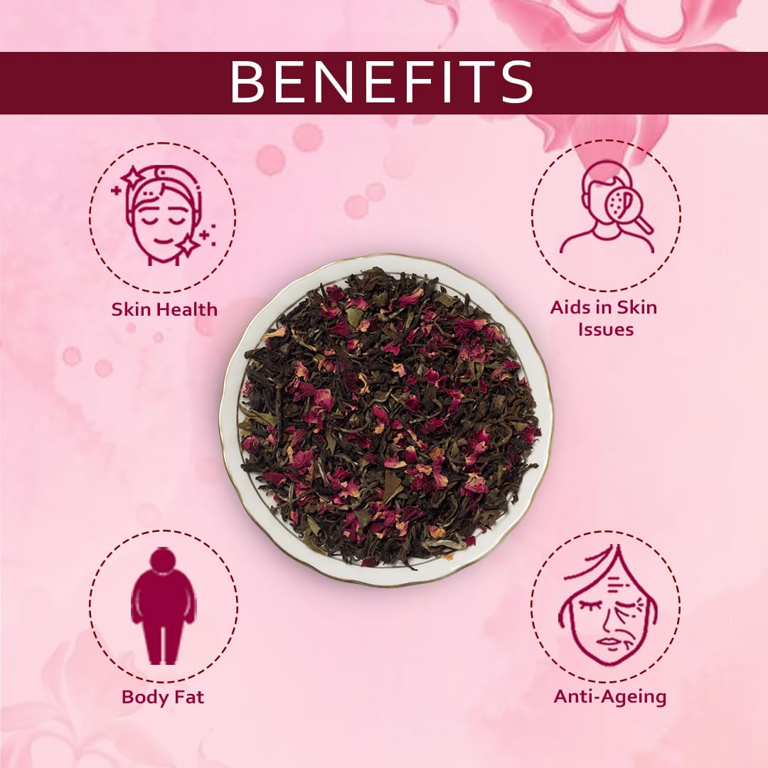 Ono Teas Rose Oolong Tea, 30 Teabags | Rose Oolong Tea | Whole Leaf Darjeeling Oolong Tea, Rose Petals | Himalayan Tea | Natural Lean Tea 2