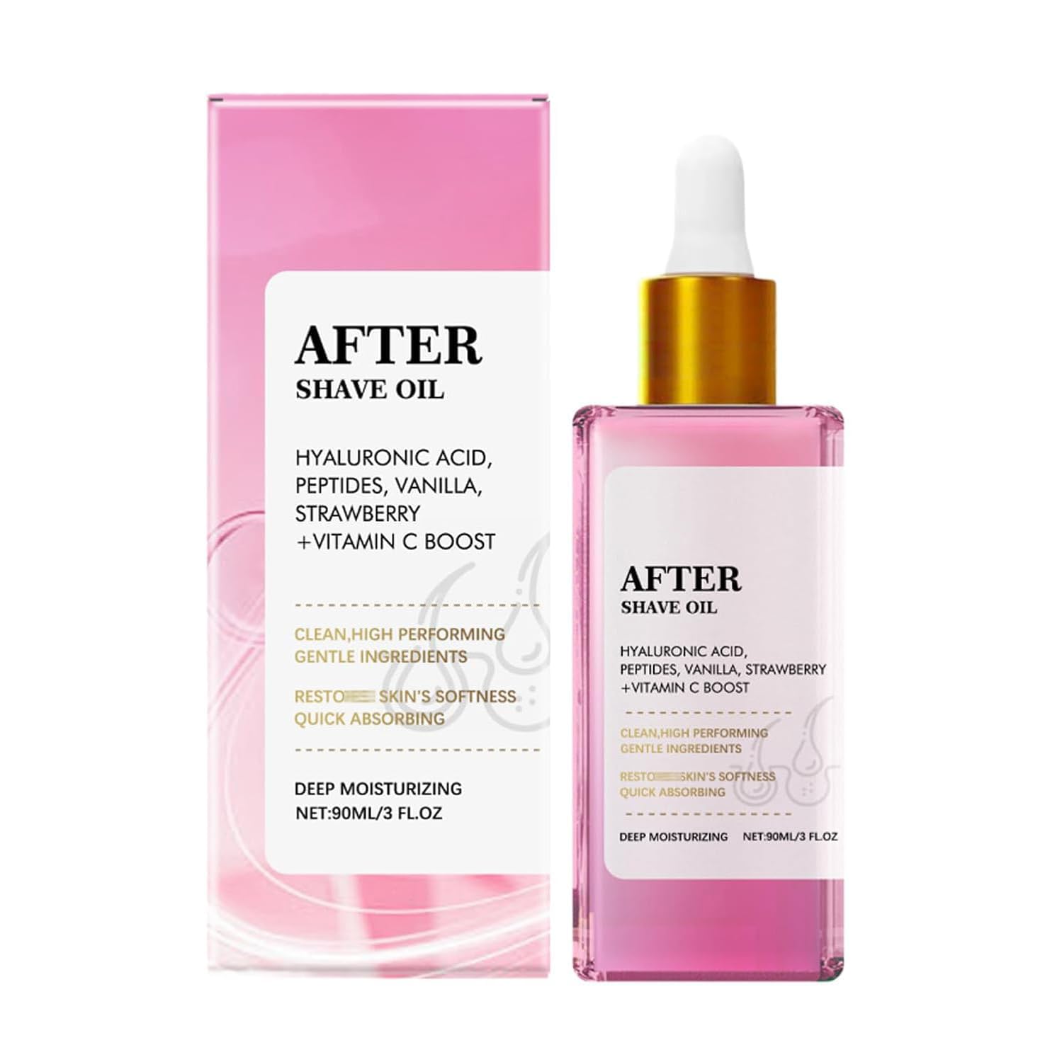 Dosoecse Strawberry Vanilla After Shave Oil women for Smooth Skin, Soft Serve After Shave Oil, Prevent Ingrown Hairs & Dryness 1bottle