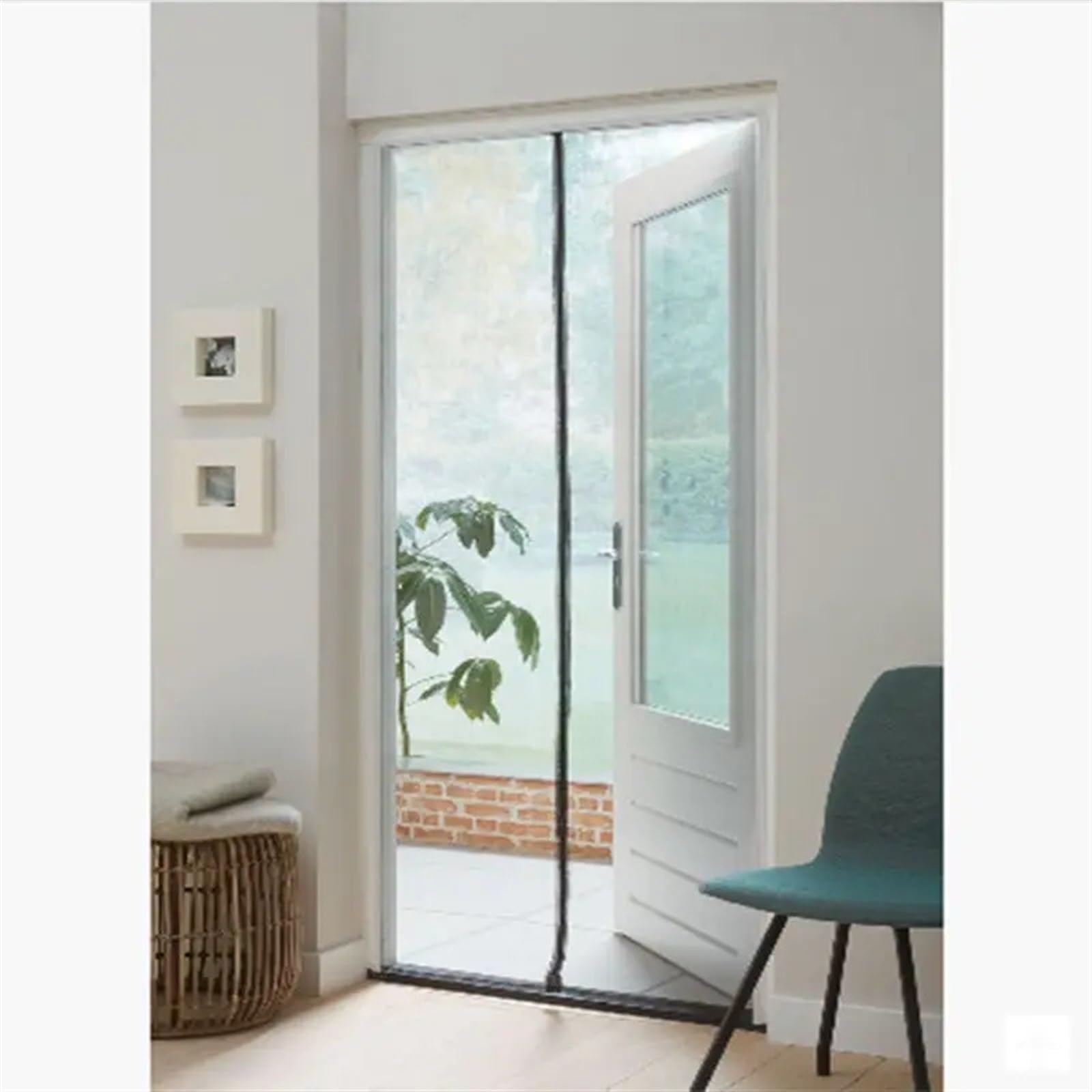 Puerta mosquitera, Red de Fibra de Vidrio con imán, Puertas magnéticas de Verano, Cortina, tabiques de Tela para Patio, Cocina(W 90cm x H 210cm)