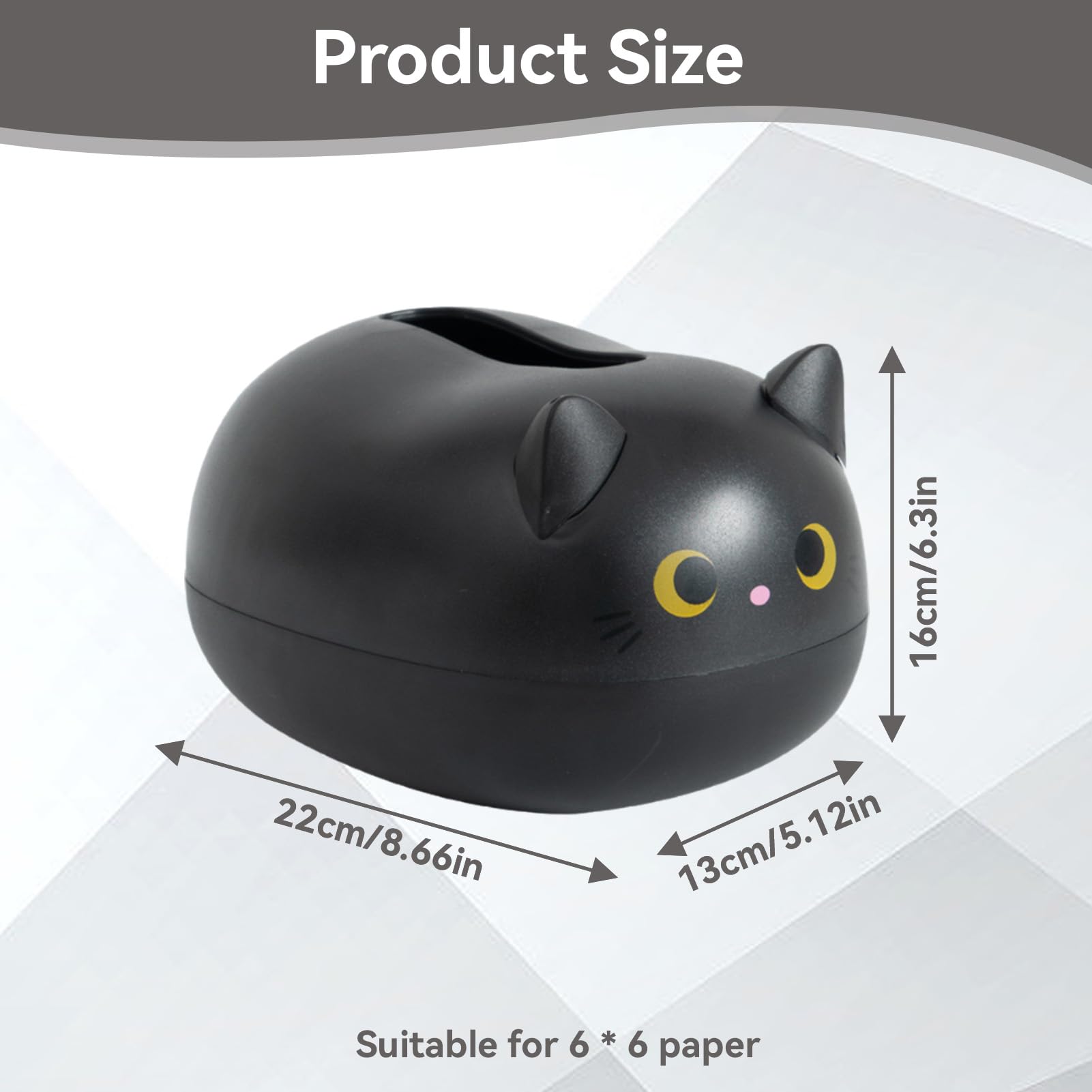 Cartoon Cat Tissue Box, Plastic Cartoon Facial Tissue Box Cover Holder Lovely Napkin Box - Image 3