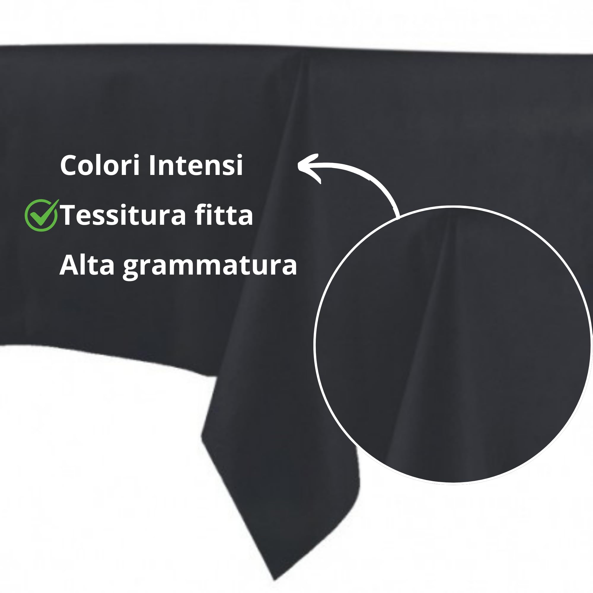 Manteles cubremanchas desechables negro TNT 100 x 100 cm resistentes tipo tela alto gramaje 48 g manteles fiesta restaurante pizzería agroturismo trattoria mantel desechable impermeable (400)