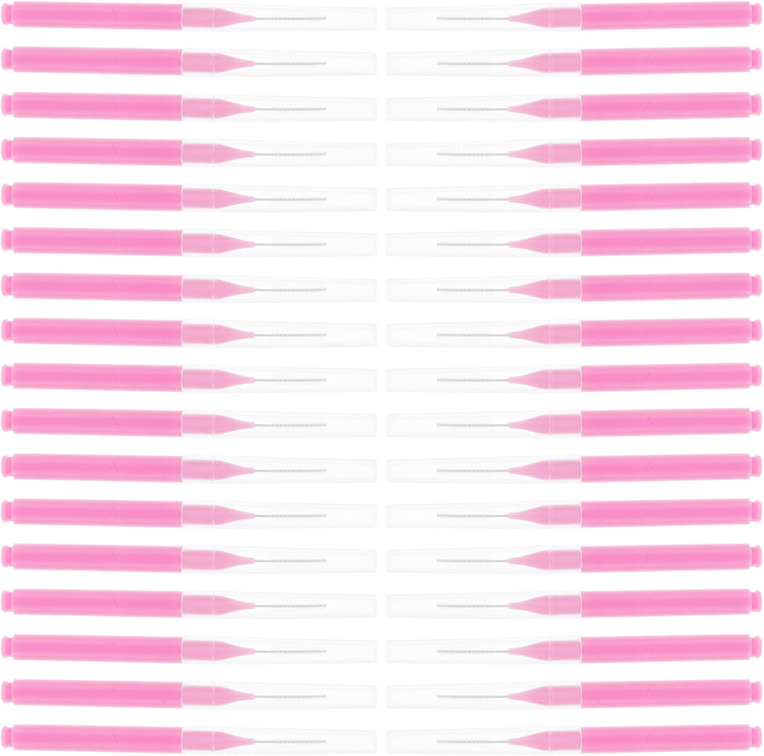 100pcs Soft Interdental Brushes Oral Cleaner Tool for Plaque Removal and Gum Care, Portable Pink Dental Picks Suitable for Braces and Tight Teeth Cleaning