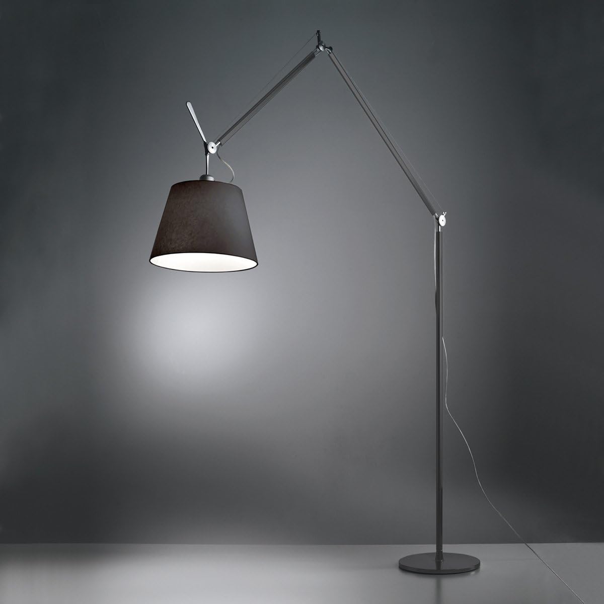 Tolomeo Mega Floor Lamp - Black, 14-inch Black Shade