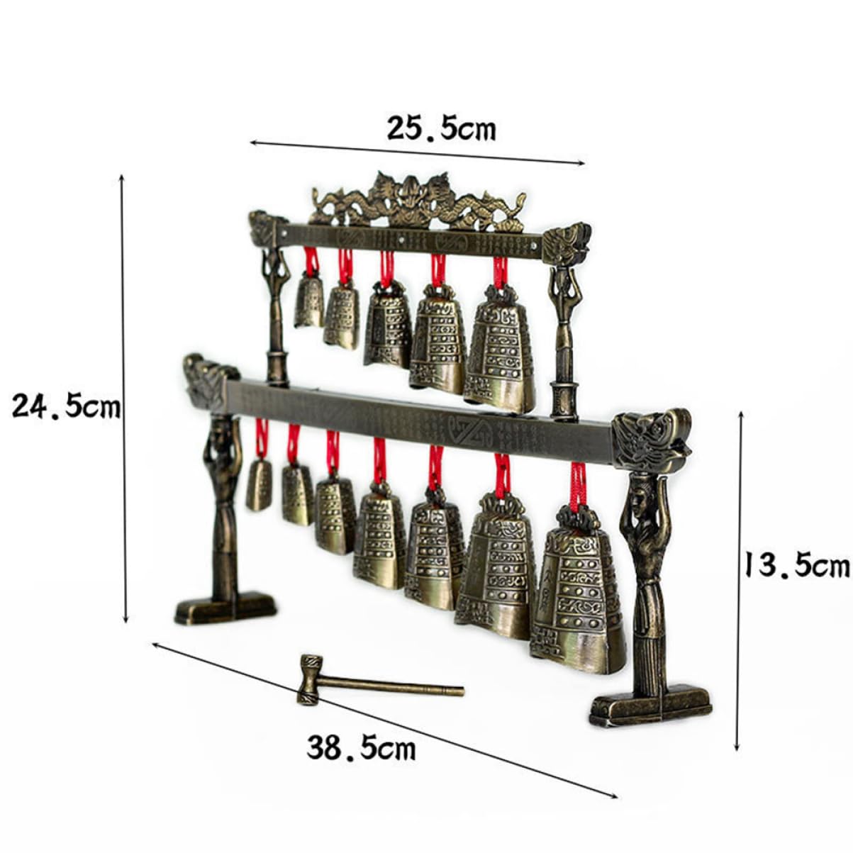Strumenti Cinesi in Bronzo Doppia Strata, Tradizionali Arte Popolare Cinese, Campanelli Cinesi Eolici, Musicale Cinese a Percussione Strumento decorazione, Viaggiare Souvenir