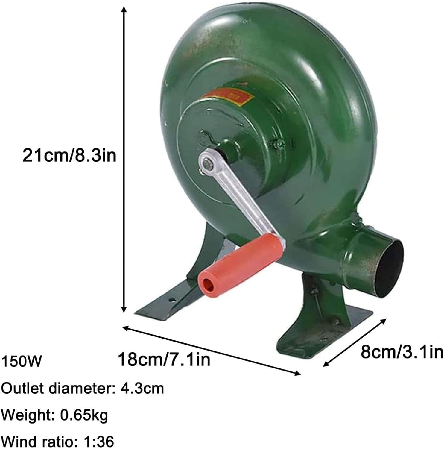 Handkurbel-Schmiedegebläse – robustes, manuelles Luftgebläse für Outdoor-Kochen, Feuerstarter und Grill, tragbares Design