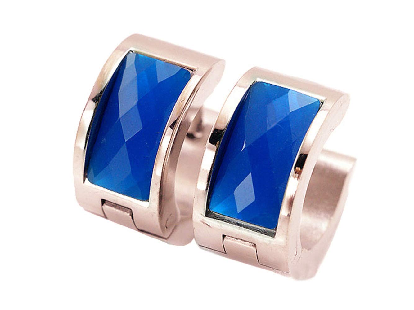 Jewelry Men's and Women's Muticolor Crystal Stainless Steel Studs Hoop Earrings