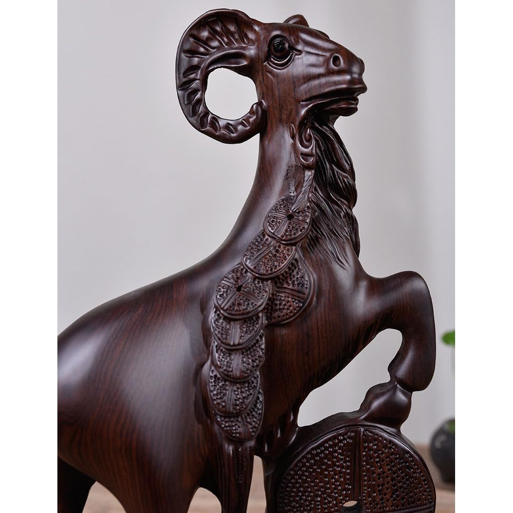 Amazon.co.jp: 卓上置物 木彫りの羊の飾り 羊 マホガニー 木彫り工芸品