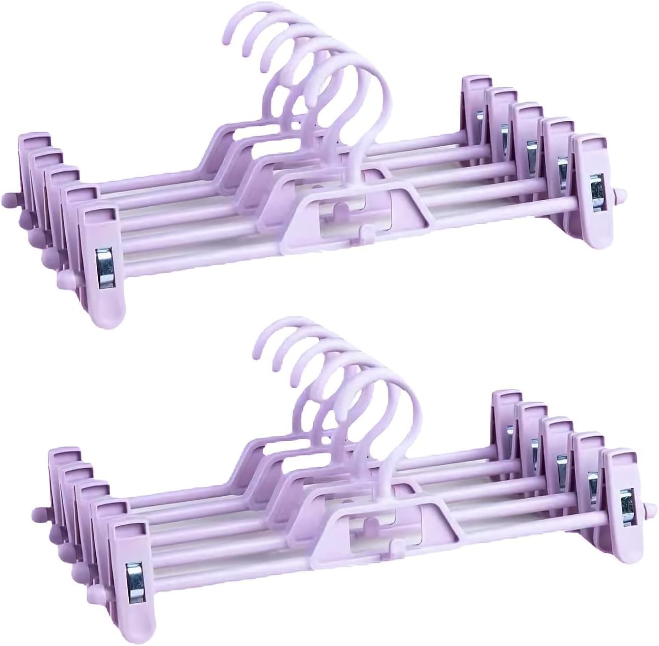 Cintres de pantalon 10pcs avec clips pour rangement de jupe en plastique durable