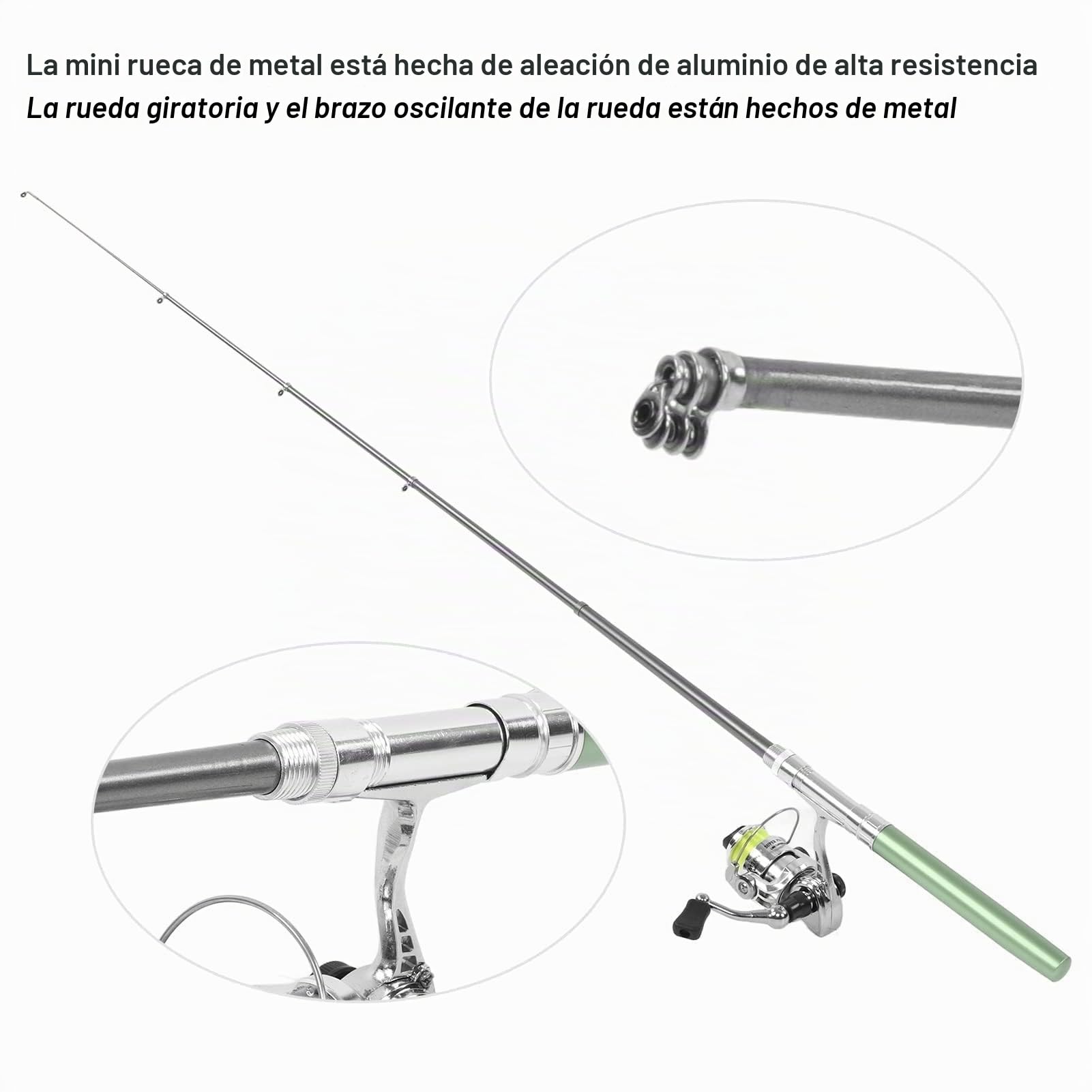 Caña de Pescar portátil con Forma de bolígrafo, para Pescar.