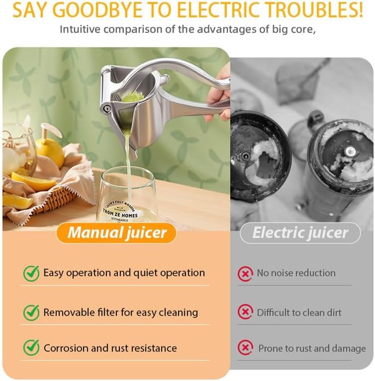 Miniatura 4 de Extractor de jugo de fruta fresca, exprimidor de mano actualizado 2026, exprimidor de limón, prensa manual con agarre ergonómico, fácil de limpiar