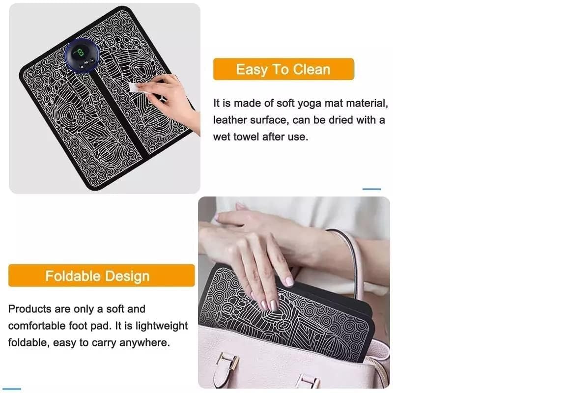 Craftisha Foot Massager Pain Relief Wireless EMS Massage Mat Machine,Rechargeable Portable Folding Body Massager with 8 Mode/19 Levels for Legs,Body Foot,Neck,Arms,Hand Therapy Machine Craftisha Foot Massager Pain Relief Wireless EMS Massage Mat Machine,Rechargeable Portable Folding Body Massager with 8 Mode/19 Levels for Legs,Body Foot,Neck,Arms,Hand Therapy Machine