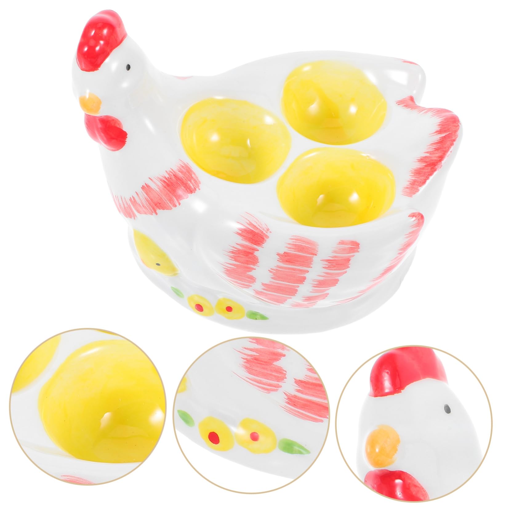 Coquetier Poule en Céramique Vintage 1 Pièce, Support Table Élégant