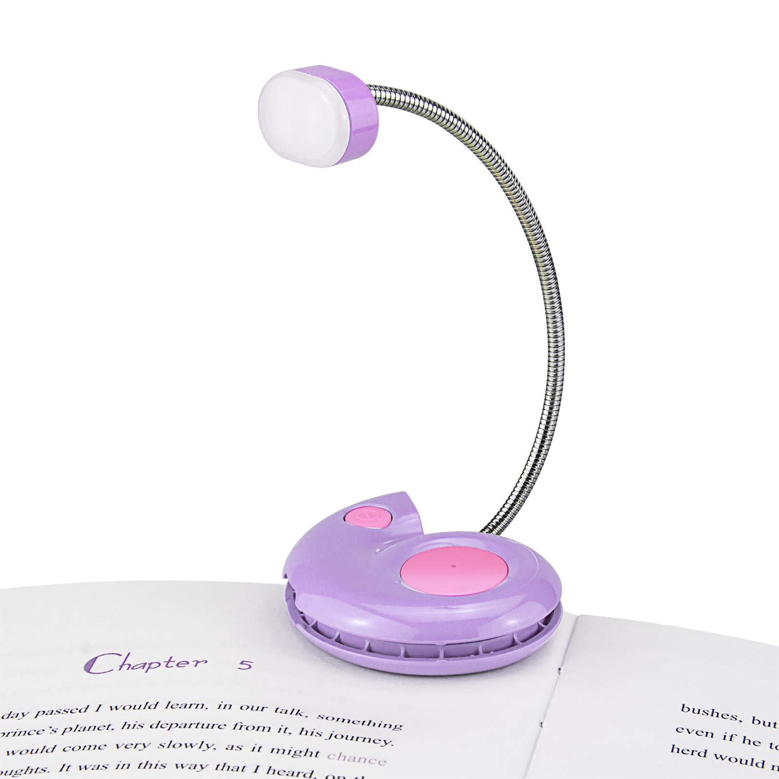 Buchlicht, HONGUT LED-Leselicht, Leselichter für Bücher im Bett, USB wiederaufladbares Buch-Leselicht, 3 Helligkeiten, dimmbar, Buchlicht für Kinder, Bücherwürmer, Reisen, Violett