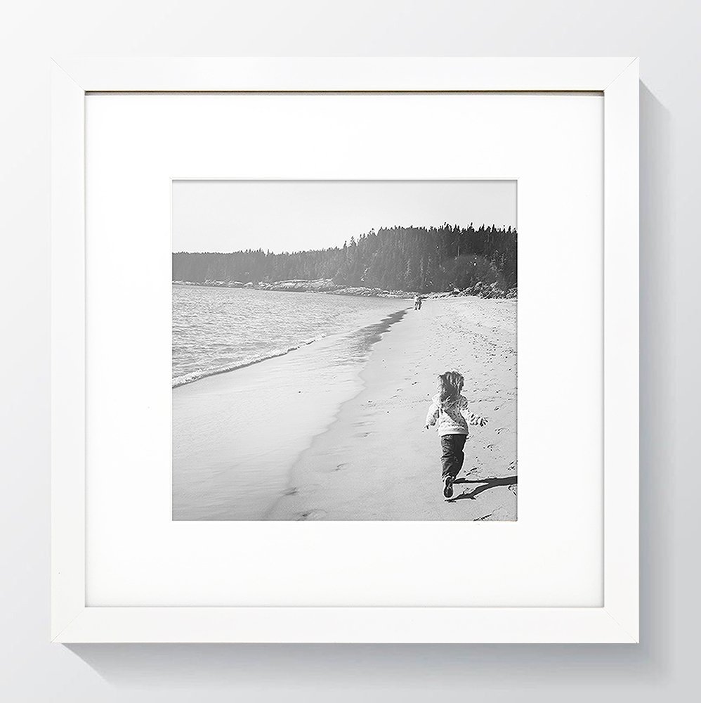 Pf+A White Real Glass 12X12 With Mount For 8X8 Photo - Frame For 8X8 With Mount - Square Picture Frame