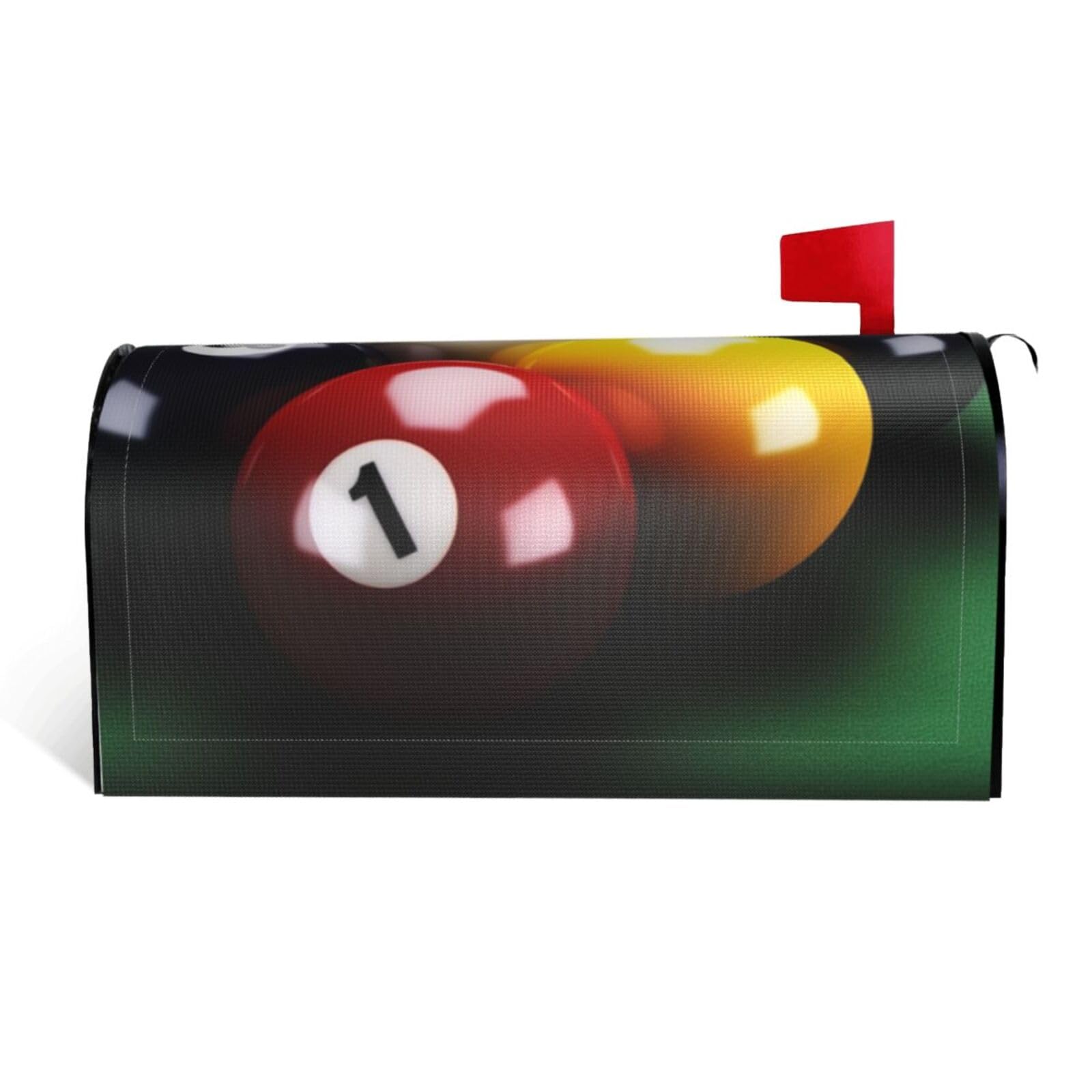 Billiards Mailbox Covers Magnetic Standard Size 21x18 in, Decorative Post Letter Box Cover Waterproof Mailbox Wraps Outdoor Post Wraps for Garden Yard Home Decor