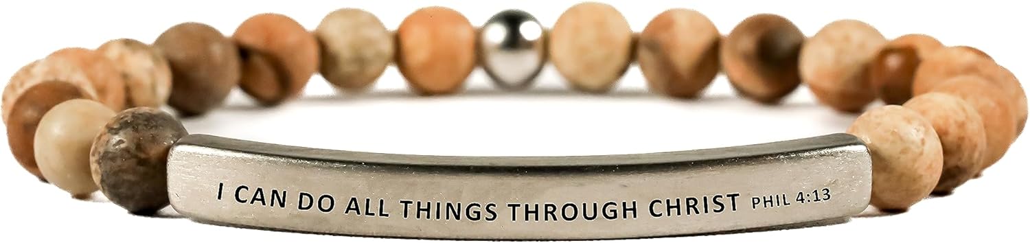 THE INSPIRATION CO. Faith Collection Unisex Stretchable Bracelets (I CAN DO ALL THINGS THROUGH CHRIST PHIL 4:13)
