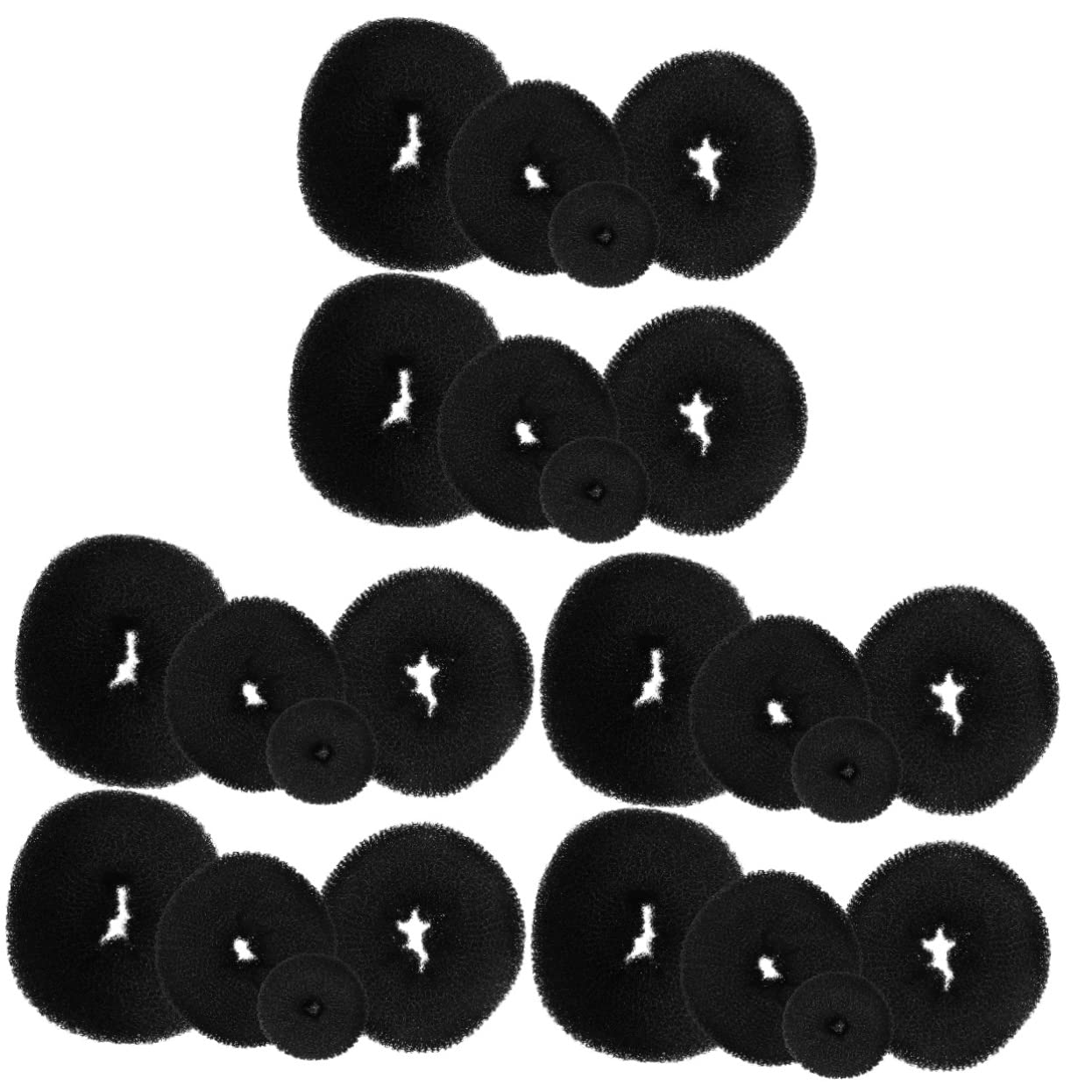 FRCOLOR Piezas plancha de pelo de donut herramienta de peinado femenino moldeador de moño de pelo reutilizable enchufes ferramentas moldeador de moño de pelo pequeño suministro femenino