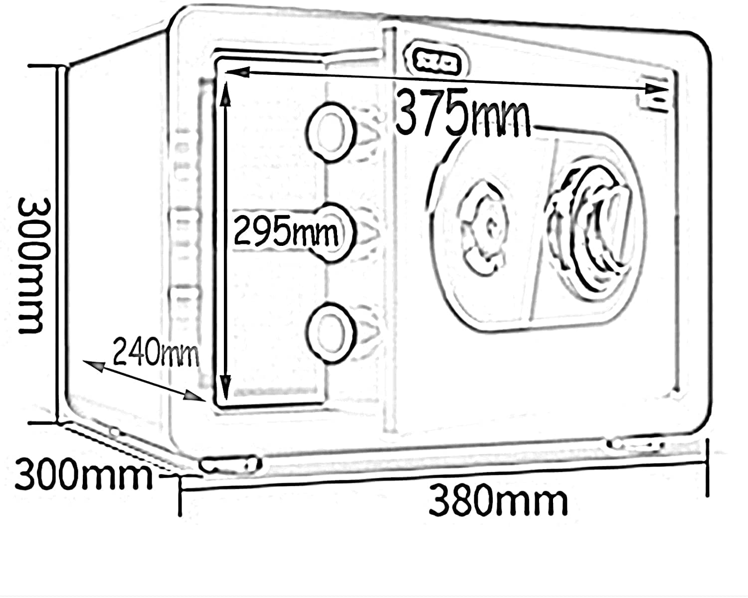 Caja Fuerte, Ignífuga, Impermeable, Caja Fuerte Ignífuga Y Antirrobo, Pequeña Caja de Almacenamiento, Gabinete Mecánico Deo con Contraseña/Height 30Cm