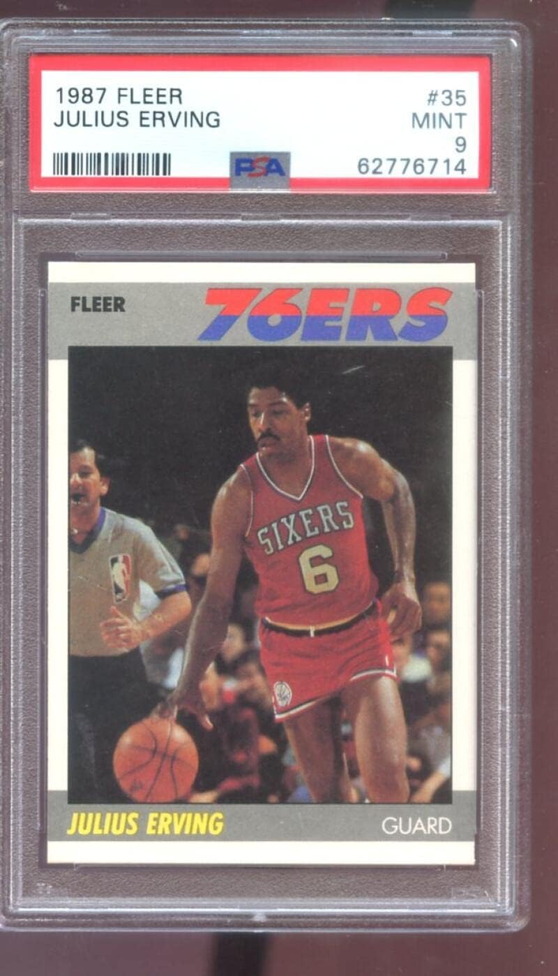 1987-88 Fleer #35 Julius Erving Dr. J. PSA 9 Graded Basketball Card NBA Philadelphia 76ers 87-88 1987-1988